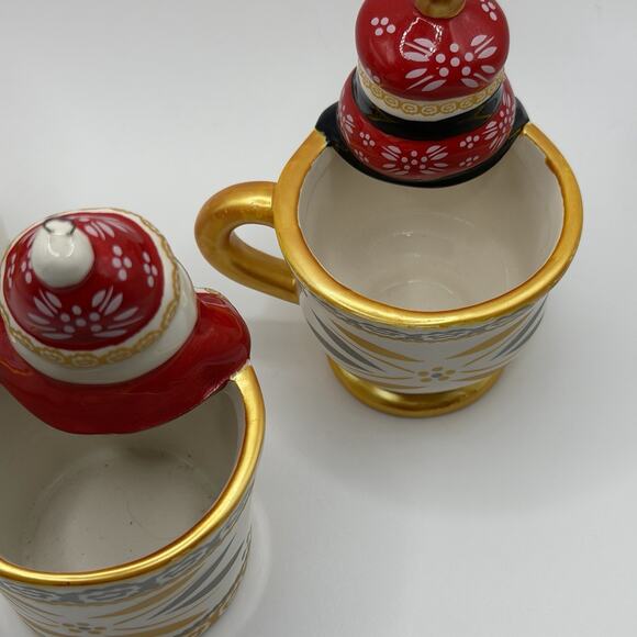 Set of 3 Temptation Ornaments Tea Cup Old World Confetti Pattern Holiday Santa - Picture 10 of 16